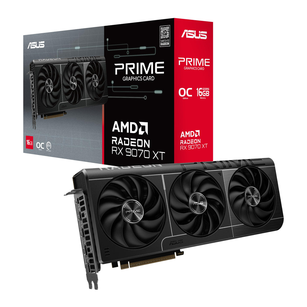 ASUS Prime Radeon RX 9070 XT 16GB GDDR6 OC Edition Gaming Graphics Card