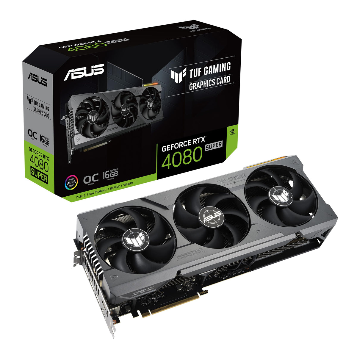 ASUS TUF Gaming NVIDIA GeForce RTX 4080 Super OC Edition Gaming Graphics Card (PCIe 4.0, 16GB GDDR6X, HDMI 2.1a, DisplayPort 1.4a), 3 Year Warranty