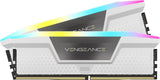 CORSAIR Vengeance RGB DDR5 RAM 32GB (2x16GB) Up to 6000MHz CL36-44-44-96 1.35V Intel XMP 3.0 Desktop Computer Memory - White (CMH32GX5M2E6000C36W)