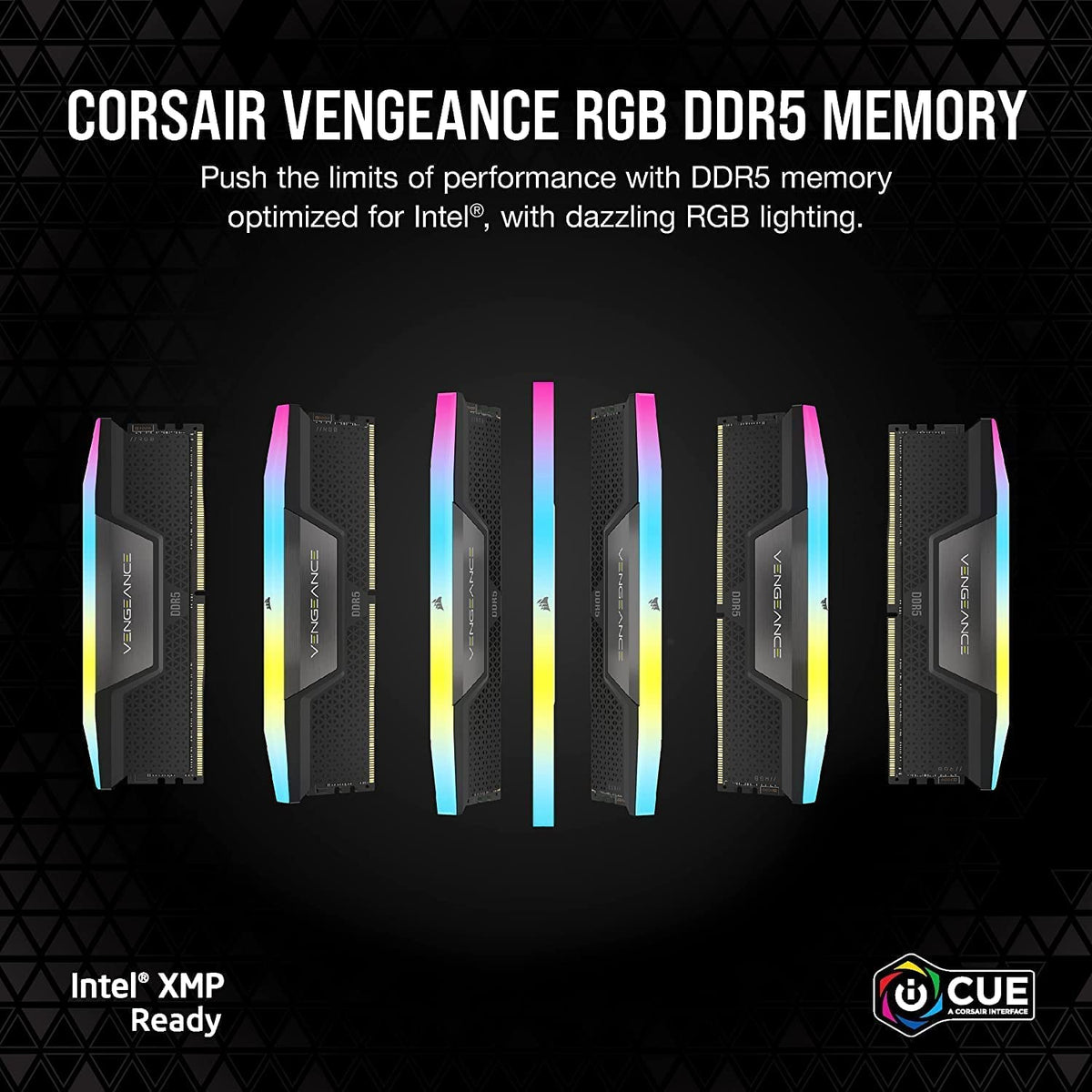 CORSAIR Vengeance RGB DDR5 RAM 32GB (2x16GB) Up to 6000MHz CL36-44-44-96 1.35V Intel XMP 3.0 Computer Memory – Black (CMH32GX5M2E6000C36)
