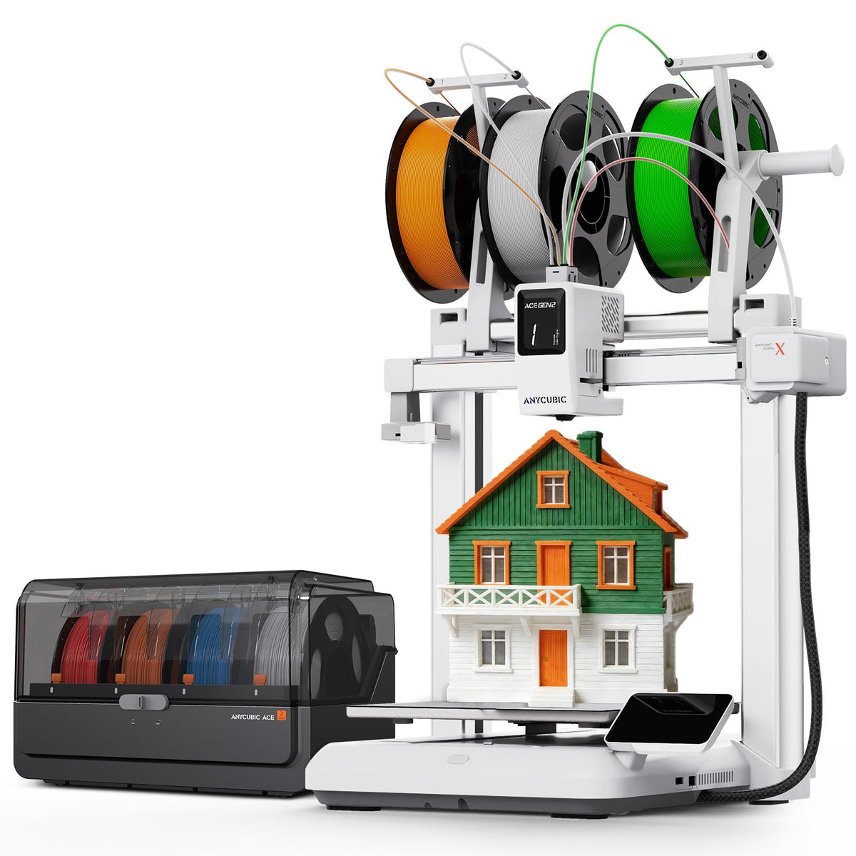 Anycubic Kobra X Combo High-Speed 3D Printer, Native 7-Color with ACE 2 Pro