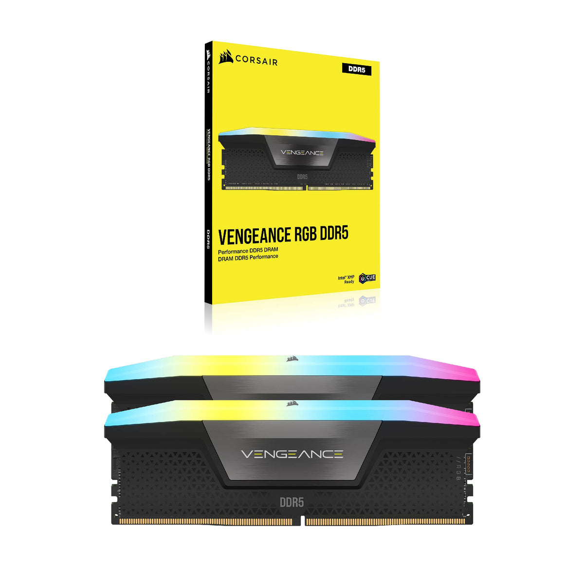 CORSAIR Vengeance RGB DDR5 RAM 32GB (2x16GB) Up to 6000MHz CL30-36-36-76 1.40V AMD EXPO Intel XMP Desktop Computer Memory - Gray (CMH32GX5M2B6000Z30K)
