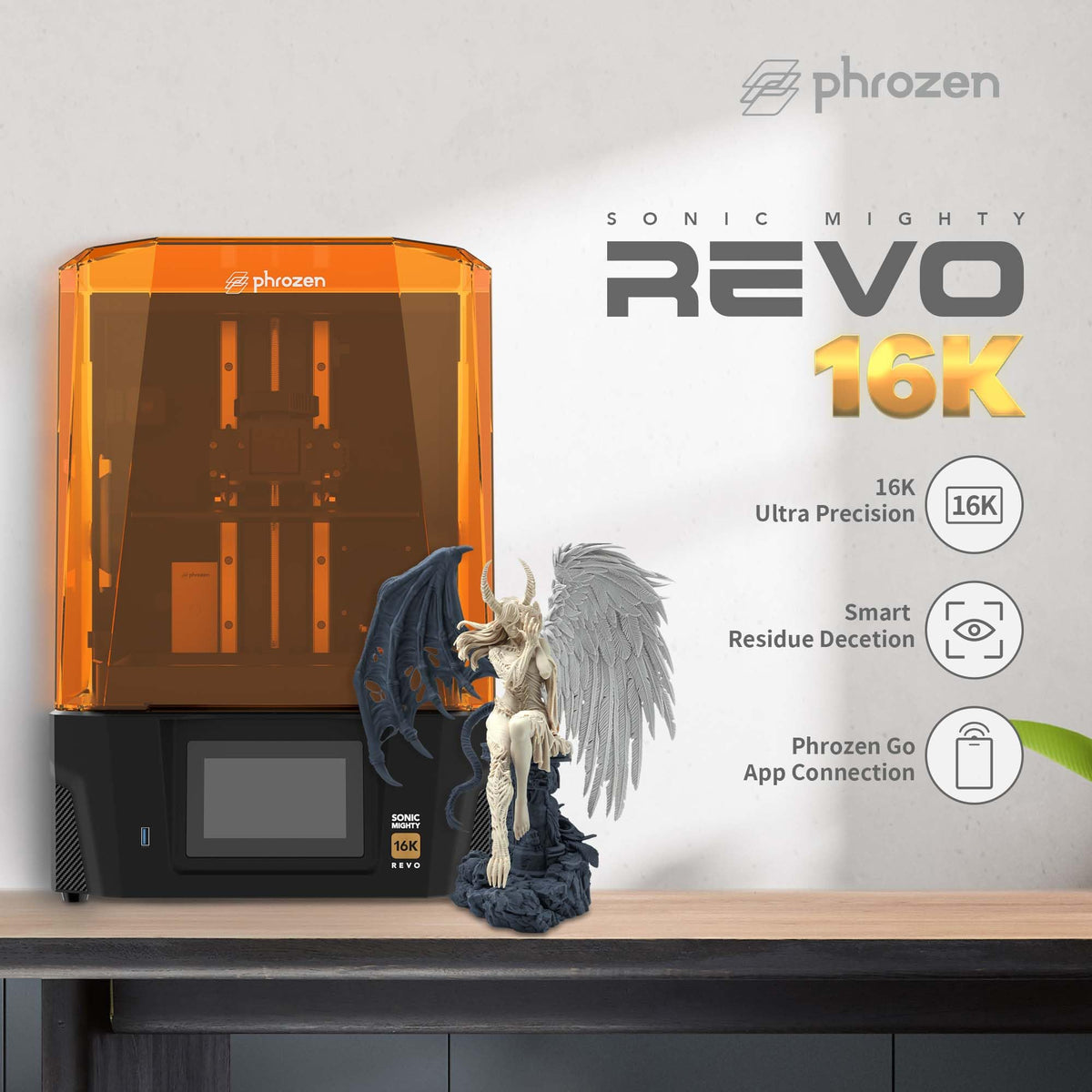 Phrozen Sonic Mighty Revo 16K Resin 3D Printer, 14×19µm, 10.1