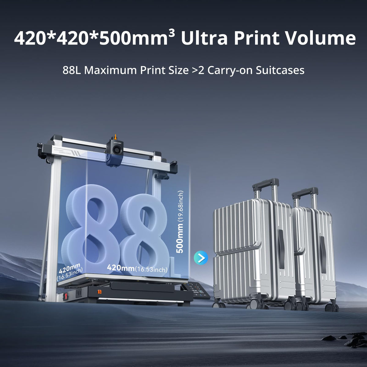 Anycubic 3D Printer Kobra 3 MAX Only, Large Printing Volume