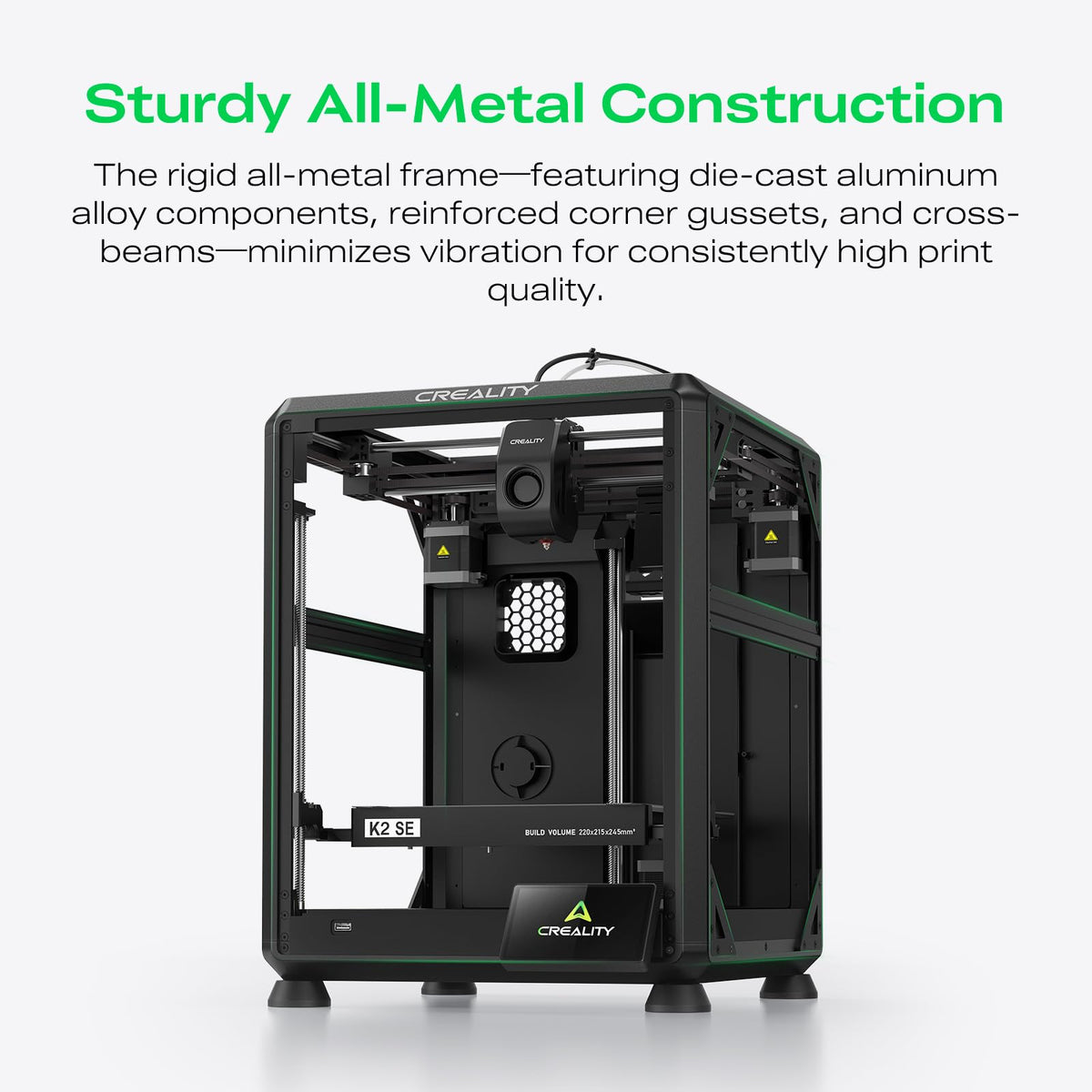 Creality K2 SE Combo 3D Printer, Support Multicolor Printing with CFS, 500mm/s High-Speed, Smart Auto Leveling, Solid Metal Build Frame, Fully Assembled, Next-Gen Extruder, 220×215×245 mm Build Volume