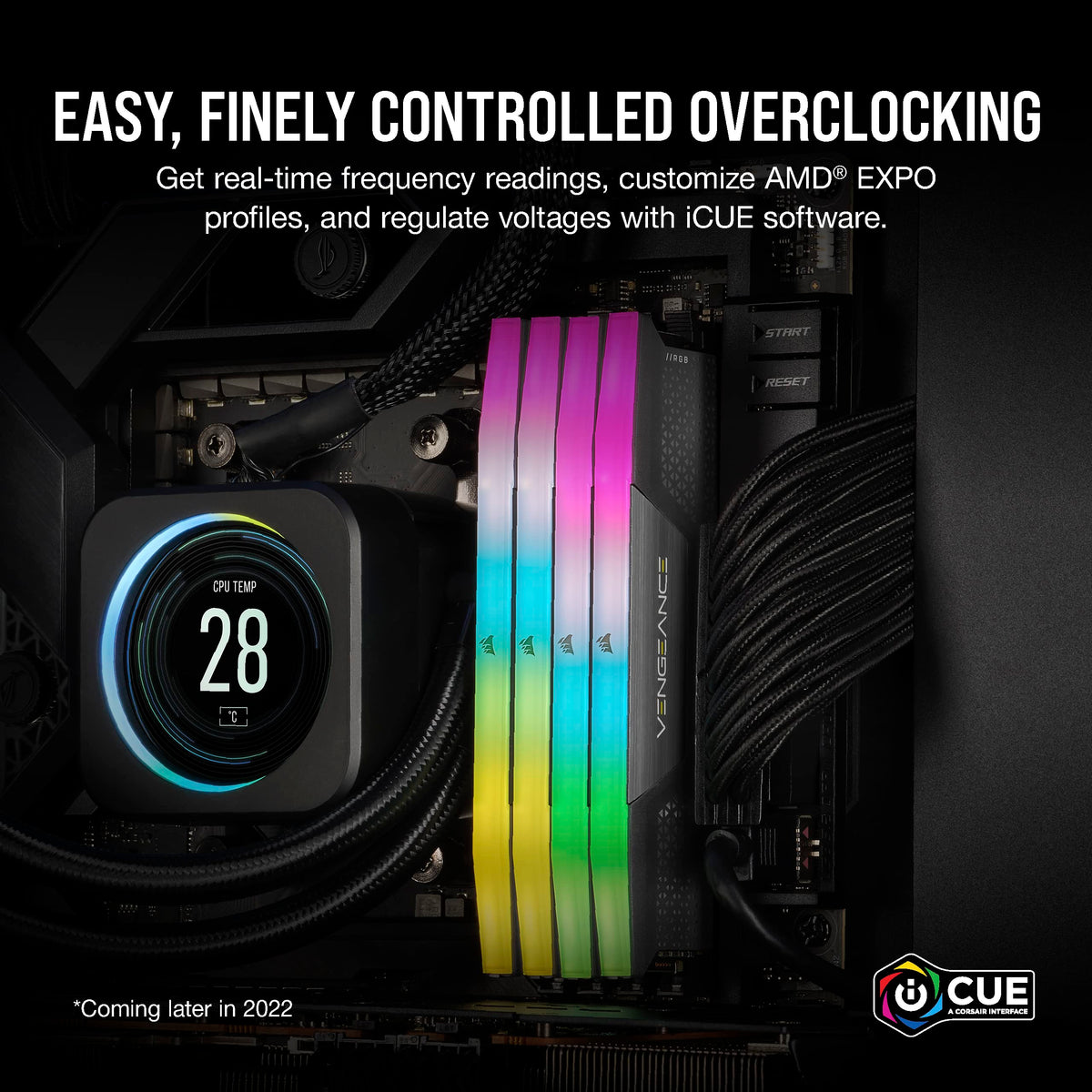 CORSAIR VENGEANCE RGB DDR5 64GB (2x32GB) DDR5 6000MHz CL30 AMD EXPO Intel XMP iCUE Compatible Computer Memory – Gray (CMH64GX5M2B6000Z30)