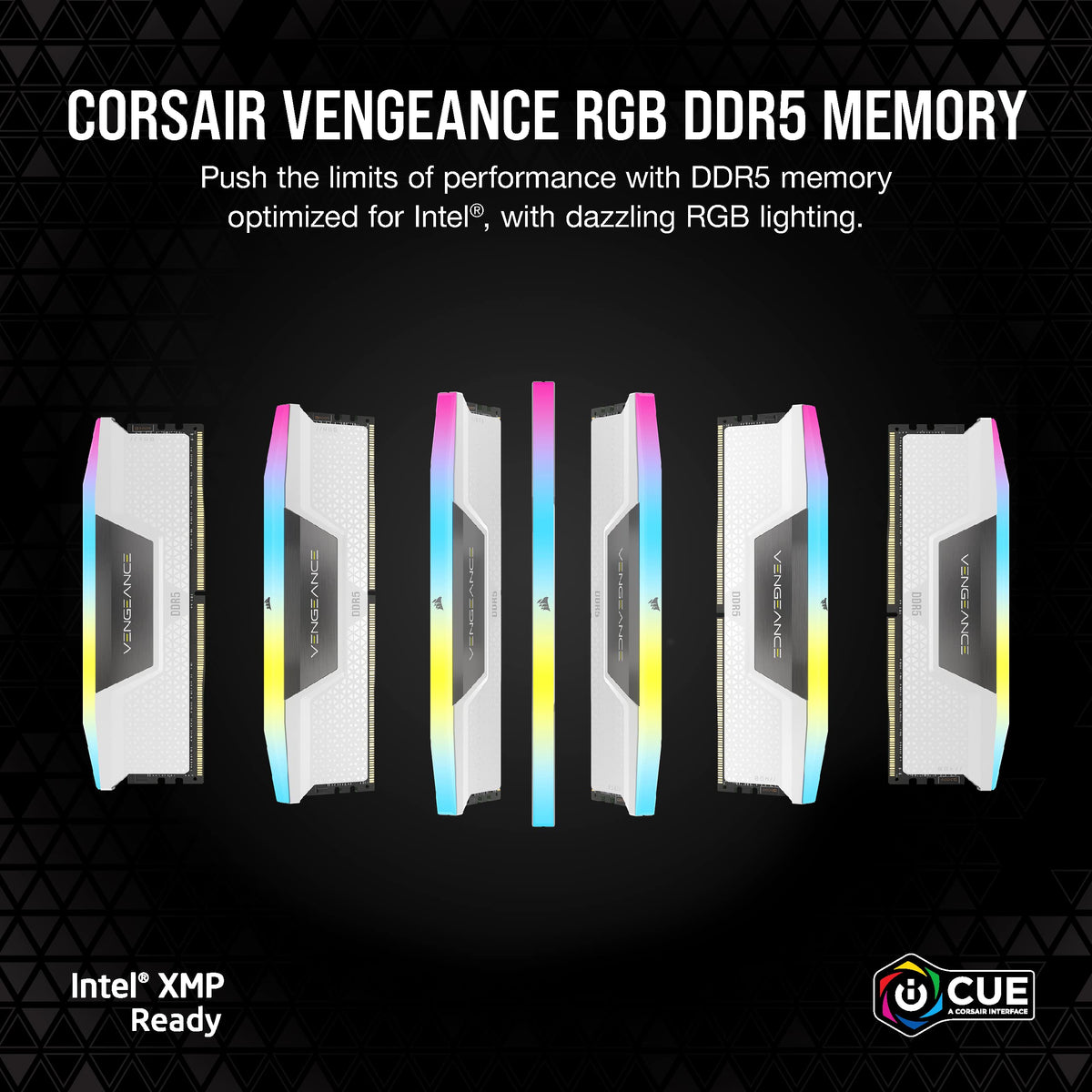 CORSAIR Vengeance RGB DDR5 RAM 32GB (2x16GB) Up to 6000MHz CL36-44-44-96 1.35V Intel XMP 3.0 Desktop Computer Memory - White (CMH32GX5M2E6000C36W)